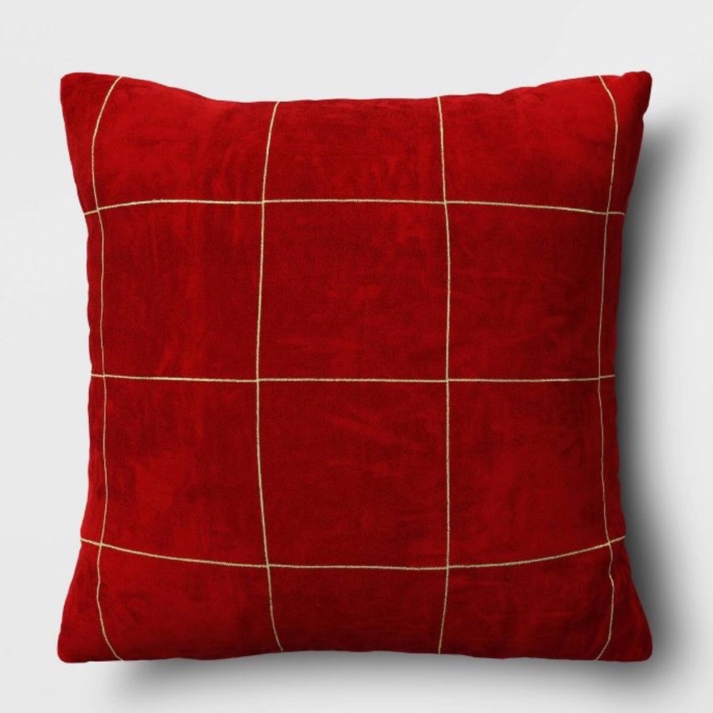 Velvet Windowpane Square Throw Pillow - Threshold™